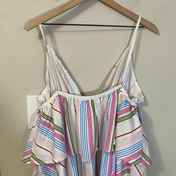 Hill House NWT The Gigi Dress Rainbow Stripe Ruffle Tiered Mini Dress Sz XXL - Picture 10 of 12